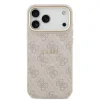 Husa spate Guess din piele PU 4G cu ramă aurie MagSafe pentru iPhone 17 Pro Max, roz