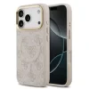 Husa spate Guess din piele PU 4G cu ramă aurie MagSafe pentru iPhone 17 Pro, roz