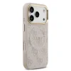 Husa spate Guess din piele PU 4G cu ramă aurie MagSafe pentru iPhone 17 Pro, roz