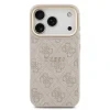 Husa spate Guess din piele PU 4G cu ramă aurie MagSafe pentru iPhone 17 Pro, roz