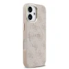 Husa spate Guess din piele PU 4G cu ramă aurie MagSafe pentru iPhone 17, roz
