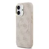 Husa spate Guess din piele PU 4G cu ramă aurie MagSafe pentru iPhone 17, roz