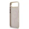 Husa spate Guess din piele PU 4G cu ramă aurie MagSafe pentru iPhone Air, roz