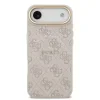 Husa spate Guess din piele PU 4G cu ramă aurie MagSafe pentru iPhone Air, roz