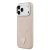Husă spate Guess din piele PU cu logo triunghiular MagSafe pentru iPhone 17 Pro Max, roz