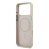 Husă spate Guess din piele PU cu logo triunghiular MagSafe pentru iPhone 17 Pro Max, roz