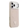 Husă spate Guess din piele PU cu logo triunghiular MagSafe pentru iPhone 17 Pro Max, roz