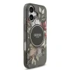 Husa spate Guess IML Flowers Strap MagSafe pentru iPhone 17, neagră