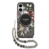Husa spate Guess IML Flowers Strap MagSafe pentru iPhone 17, neagră