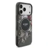 Husă spate Guess IML Flowers Strap MagSafe pentru iPhone 17 Pro Max, neagră