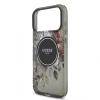 Husă spate Guess IML Flowers Strap MagSafe pentru iPhone 17 Pro Max, neagră
