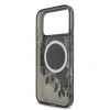 Husă spate Guess IML Flowers Strap MagSafe pentru iPhone 17 Pro Max, neagră