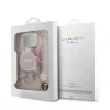 Husă spate Guess IML Flowers Strap MagSafe pentru iPhone 17 Pro Max, roz