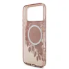 Husă spate Guess IML Flowers Strap MagSafe pentru iPhone 17 Pro Max, roz