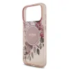 Husă spate Guess IML Flowers Strap MagSafe pentru iPhone 17 Pro Max, roz