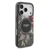 Husă spate Guess IML Flowers Strap MagSafe pentru iPhone 17 Pro, neagră