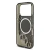 Husă spate Guess IML Flowers Strap MagSafe pentru iPhone 17 Pro, neagră