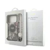 Husă spate Guess IML Flowers Strap MagSafe pentru iPhone 17 Pro, neagră