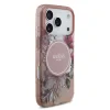 Husa spate Guess IML Flowers Strap MagSafe pentru iPhone 17 Pro, roz