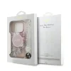 Husa spate Guess IML Flowers Strap MagSafe pentru iPhone 17 Pro, roz