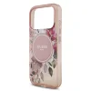 Husa spate Guess IML Flowers Strap MagSafe pentru iPhone 17 Pro, roz