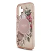 Husa spate Guess IML Flowers Strap MagSafe pentru iPhone 17, roz