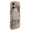 Husa spate Guess IML Flowers Strap MagSafe pentru iPhone 17, roz