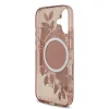Husa spate Guess IML Flowers Strap MagSafe pentru iPhone 17, roz