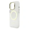 Husă spate Guess IML Gold Outline cu suport pentru cameră, MagSafe, transparentă, pentru iPhone 16 Pro Max