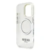 Husă spate Guess IML Gold Outline cu suport pentru cameră, MagSafe, transparentă, pentru iPhone 16 Pro Max