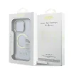Husă spate Guess IML Gold Outline cu suport pentru cameră, MagSafe, transparentă, pentru iPhone 16 Pro Max