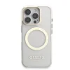 Husă spate Guess IML Gold Outline cu suport pentru cameră, MagSafe, transparentă, pentru iPhone 16 Pro Max