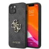 Husă spate Guess PU 4G cu logo metalic pentru iPhone 13, gri