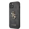 Husă spate Guess PU 4G cu logo metalic pentru iPhone 13, gri