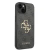 Husă spate Guess PU 4G cu logo metalic pentru iPhone 15, gri
