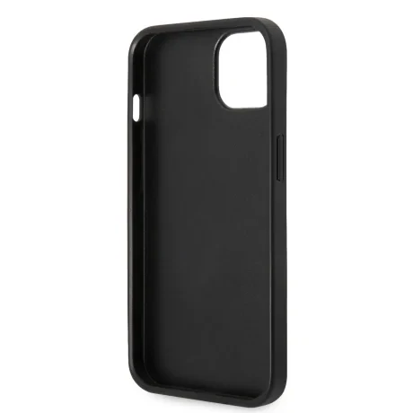 Husă spate Guess PU 4G cu logo metalic pentru iPhone 15, gri
