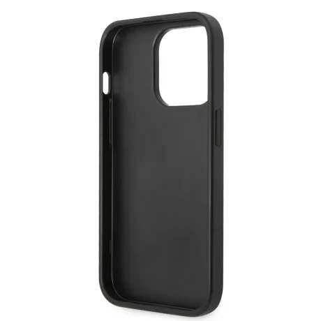 Husă spate Guess PU 4G cu logo metalic pentru iPhone 15 Pro, gri
