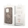 Husă spate Guess PU 4G cu logo metalic pentru iPhone 15 Pro, maro
