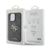 Husă spate Guess PU 4G cu logo metalic pentru iPhone 15 Pro Max, gri