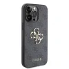 Husă spate Guess PU 4G cu logo metalic pentru iPhone 15 Pro Max, gri
