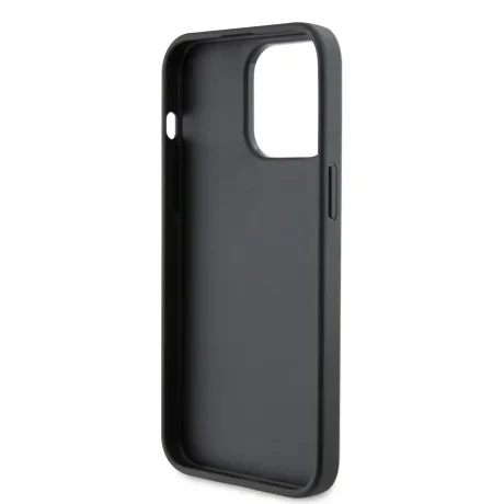 Husă spate Guess PU 4G cu logo metalic pentru iPhone 15 Pro Max, gri