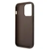 Husă spate Guess PU 4G cu logo metalic pentru iPhone 15 Pro Max, maro