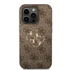 Husă spate Guess PU 4G cu logo metalic pentru iPhone 15 Pro Max, maro