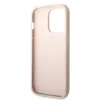 Husă spate Guess PU 4G cu logo metalic pentru iPhone 15 Pro, roz