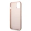 Husă spate Guess PU 4G cu logo metalic pentru iPhone 15, roz