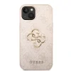 Husă spate Guess PU 4G cu logo metalic pentru iPhone 15, roz