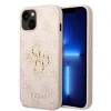 Husă spate Guess PU 4G cu logo metalic pentru iPhone 15, roz