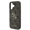 Husă spate Guess PU 4G cu logo metalic pentru iPhone 16, maro