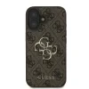 Husă spate Guess PU 4G cu logo metalic pentru iPhone 16, maro
