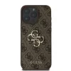 Husă spate Guess PU 4G cu logo metalic pentru iPhone 16 Pro, maro